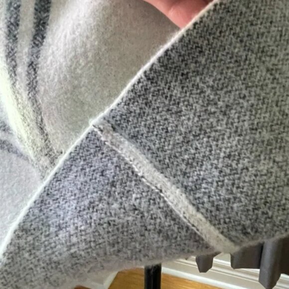 Moth Anthropologie Wool Sweater with Large Grey Plaid  Cream and Gray | M-L - Picture 12 of 15